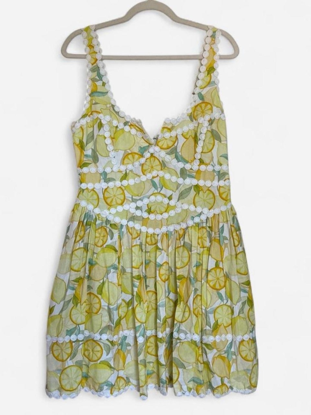 Avec Les Filles fit and flare mini lemon dress